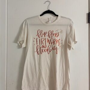 Bella Canvas White Tee with Red Accents
